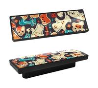 DragonBtu 4 Pcs Rectangle Cabinet Handle Cupboard Knob Drawer Pulls Handle Dog Bones Comics Drawer Knobs with Screws Furniture Decor