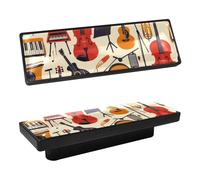 DragonBtu 4 Pcs Rectangle Cabinet Handle Cupboard Knob Drawer Pulls Handle Musical Instruments Drawer Knobs with Screws Furniture Decor