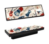 DragonBtu 4 Pcs Rectangle Cabinet Handle Cupboard Knob Drawer Pulls Handle Musical Instruments Seamless Pattern Drawer Knobs with Screws Furniture Decor