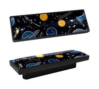 DragonBtu 4 Pcs Rectangle Cabinet Handle Cupboard Knob Drawer Pulls Handle Night Planets Stars Drawer Knobs with Screws Furniture Decor
