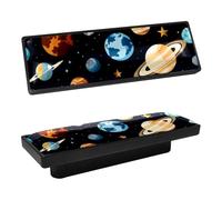 DragonBtu 4 Pcs Rectangle Cabinet Handle Cupboard Knob Drawer Pulls Handle Space Planets Drawer Knobs with Screws Furniture Decor