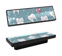 DragonBtu 4 Pcs Rectangle Cabinet Handle Cupboard Knob Drawer Pulls Handle Teeth Pattern Drawer Knobs with Screws Furniture Decor