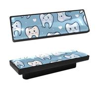 DragonBtu 4 Pcs Rectangle Cabinet Handle Cupboard Knob Drawer Pulls Handle Teeth Pattern Drawer Knobs with Screws Furniture Decor