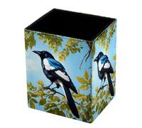 DragonBtu Desktop Pencil Holder, Cute Magpie Rectangular Pencil Cup, Pencil Storage Bag Office Desk Supplies Case for School, Kids