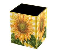 DragonBtu Desktop Pencil Holder, Sunflower Rectangular Pencil Cup, Pencil Storage Bag Office Desk Supplies Case for School, Kids