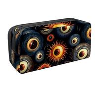DragonBtu Large Capacity Pencil Case with Zipper 2 Compartment Pen Pouch Makeup Bag for School Office Organizer Halloween Eyeballs