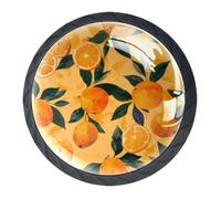 DragonBtu Set of 4 Glass Knobs Kitchen Cabinet Cupboard Door knobs, Chest, Furniture, Drawer Handles with Fruits Orange