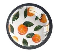 DragonBtu Set of 4 Glass Knobs Kitchen Cabinet Cupboard Door knobs, Chest, Furniture, Drawer Handles with Hand-Painted Orange