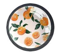 DragonBtu Set of 4 Glass Knobs Kitchen Cabinet Cupboard Door knobs, Chest, Furniture, Drawer Handles with Fruits Orange