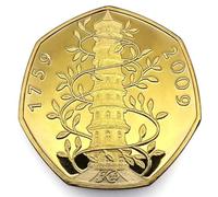 Dragonfire Dice Silver Plated 24k Kew Gardens 50p 2009 Uncirculated *Copy Coin* Please Read Description (Gold)