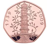 Dragonfire Dice Silver Plated 24k Kew Gardens 50p 2009 Uncirculated *Copy Coin* Please Read Description (Rose Gold)