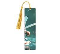Dragonflies are Picking Flowers On The Lake Surface Unique Double-Sided Artwork Printed Wooden Bookmarks, Artistic Book Accessories Birthday Presents for Men Women Presents for Book Lovers