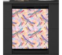 Dragonflies Butterflies Dishwasher Magnetic Cover Kitchen Decor Animals Front Dishwasher Refrigerator Magnetic Cover Sticker Appliance Decorative Cover 23 x 26 Inches