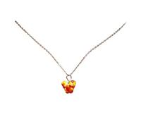 Dragonflies/Butterfly Charm Necklace Thin, Red and yellow butte