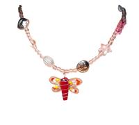 Dragonflies/Butterfly Charm Necklace Thin, shell crys, B