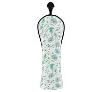 Dragonflies Flowers Leaves Golf Club Head Covers for Women Men PU Leather Golf Club Headcovers with Interchangeable Tags for Driver Hybrid Wood