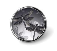 Dragonflies Grey Badge Holder Exquisite Round Badge with Picture Pin DIY Button Badges Personalized Metal Button Pin Fashion Brooch Crafts Gifts Clothes Decorative Pins