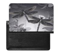 Dragonflies Grey Passport Holder Vaccine Card Holder Travel Document Organizer Credit Card Organizer for Women/Men
