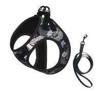 Dragonflies Grey Print Harness Leash Set For Cats And Dogs, Reflective Adjustable, Soft Breathable Mesh Vest With Escape-Proof Lead, For Small Pets And Kitten Puppies