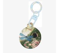 Dragonflies in Candy Land Pet ID Tag Dog Cat Tags Personalized Fashionable, Round Many Colors, Acrylic Material, for Small & Large Pets Sky Blue Small