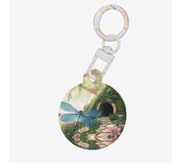 Dragonflies in Candy Land Pet ID Tag Dog Cat Tags Personalized Fashionable, Round Many Colors, Acrylic Material, for Small & Large Pets White Medium