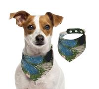 Dragonflies in Candy Land Pet Scarf Dog Bandanas Spring Summer Soft Cotton Puppy Scarfs Adjustable Accessories for Small Medium Large Girl Boy Pup Small