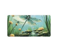 Dragonflies in Flight Mouse Pad Non-Slip Rubber Base Desk Protector Mat Waterproof Desk Pad Extended Large Gaming Keyboard Mat for Office Work Home Desktop Accessory