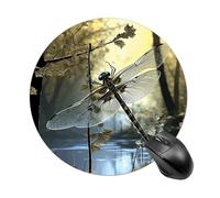 Dragonflies Round Mouse Pad Funny Mousepad with Non-Slip Rubber Base 7.8 Inch Waterproof Office Mouse Pad Premium Textured for Laptop Computer