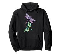 Dragonflies Watercolor Insects Wildlife Nature Dragonfly Pullover Hoodie