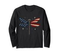Dragonfly American Flag 4th of July Memorial Day Patriotic Long Sleeve T-Shirt