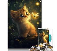 Dragonfly And Cat 1000 Pieces Jigsaw Puzzles For Teens And Adults,Educational Toys Is Ideal As A Gift for The Whole Family 38x26cm