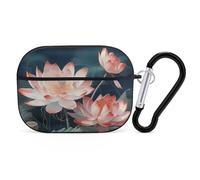 Dragonfly and Flower AirPod Pro Case, Anti Scratch Hard PC Cover with Keychain, AirPod Pro 2nd/1st Case Accessories for Women Men, Black-Style