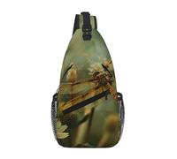Dragonfly and Flower Crossbody Sling Bag Crossbody Shoulder Chest Bag Shoulder Strap Waist Fanny Pack Men Women
