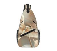 Dragonfly and Flower Crossbody Sling Bag Crossbody Shoulder Chest Bag Shoulder Strap Waist Fanny Pack Men Women