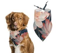 Dragonfly and Flower Dog Bandanas for Feeding Grooming, Triangle Pet Bibs Washable Pets Scarf for Cats & Dogs