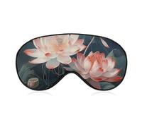 Dragonfly and Flower Eye Mask for Women & Men, Breathable & Adjustable Eye Cover, Ultra Soft Sleep Mask, Lightweight Travel Blindfold for Airplane, Nap, Night Sleeping