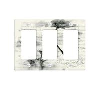 Dragonfly and Flower Light Switch Cover Plates/Outlet Covers, Elegant Black White Design for Home Decor, Vintage Style for Nature Lovers, Standard Size 3 Gang Wall Plate