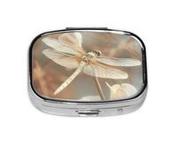 Dragonfly and Flower Print Cute Pill Organizer Mini Medicine Storage Box Pill Container for Pocket Purse Travel