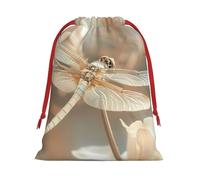 Dragonfly And Flower Print Multi-Functional Drawstring Reusable Gift Pouch Daily Storage All Occasions Use