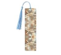 Dragonfly and Flower Print Wooden Bookmarks Tassel Bookmark Book Marks Reading Accessories,for Book Lovers Teachers