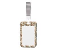 Dragonfly and Flower Printed Id Badge Holder with Neck Strap Vertical Waterproof Name Card Holder for Office School