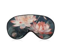 Dragonfly and Flower Sleep Mask for Women Men, Soft Eye Mask with Adjustable Strap for Sleeping, Light Blocking Travel Blindfold for Nap Comfortable Eye Cover for Home Office