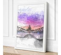 Dragonfly at Dawn Botanical Canvas Wall Art Print 24x16 Inch (61 x 41 cm)