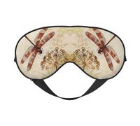 Dragonfly Bee Double Sided Sleep Mask, Adjustable Blackout, Silk-Like Eye Mask for Sleeping,Travel, Soft, Breathable, Lightweight Comfortable Blindfold