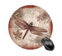 Dragonfly Bee Mouse Pad Round Computer Mousepad Cute Mouse Pads with Non-Slip Rubber Base Mouse Mat for Laptop Gaming Office Home