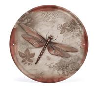 Dragonfly Bee2 Round Wall Art Hanging Decorations, Wall Decor Modern Minimalist Artwork, Tin Sign Hanging Picture for Living Room, Bedroom, Office, Hallway, 11.8x11.8 Inch