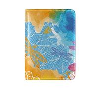 Dragonfly Birds USA Passport Holder Real Leather Cover Case for Travel Men Women