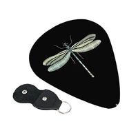 Dragonfly Black Guitar Picks, 6 Pack Includes Thin(.46mm), Medium(.71mm) & Heavy Gauges(.96mm) Suitable For Guitar, Ukulele, Etc.