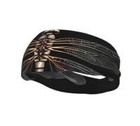 Dragonfly Black Print Style Functionality Sports Sweatband For Men Women Stretchy Breathable Headband