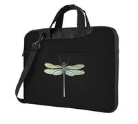 Dragonfly Black Print Ultra-Thin Laptop Bag 15.6 Inch With Shoulder Strap, Waterproof Computer Case Sleeve For 13, 14, 15.6 Inch Laptops,Portable Briefcase Messenger Bag For Men Women